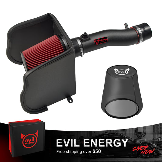 EVIL ENERGY Cold Air Intake Kit for 2016-2023 Toyota Tacoma 3.5L – Free Shipping Over $50, Includes Black Tube, Red Filter & Heat Shield