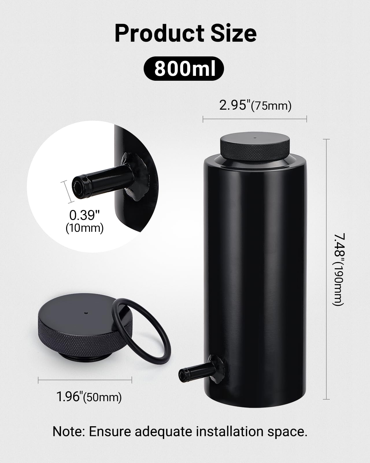 EVIL ENERGY Universal Coolant Overflow Combo | 800mL Bottle & 2L Tank Dual Capacity Set | Aluminum Coolant Reservoir Expansion Tank for Performance Upgrade