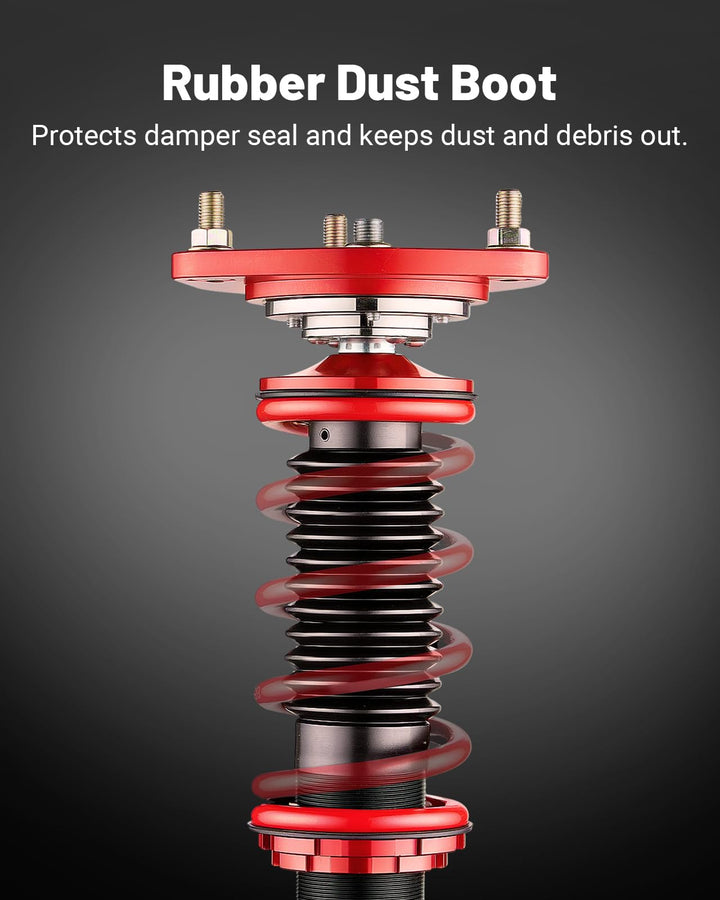 EVIL ENERGY Hyundai Genesis 2010-2016 Coilovers: Height-Adjustable Twin-Tube Suspension Kit, Red - Performance Lowering for Comfortable Ride" - EVILENERGY