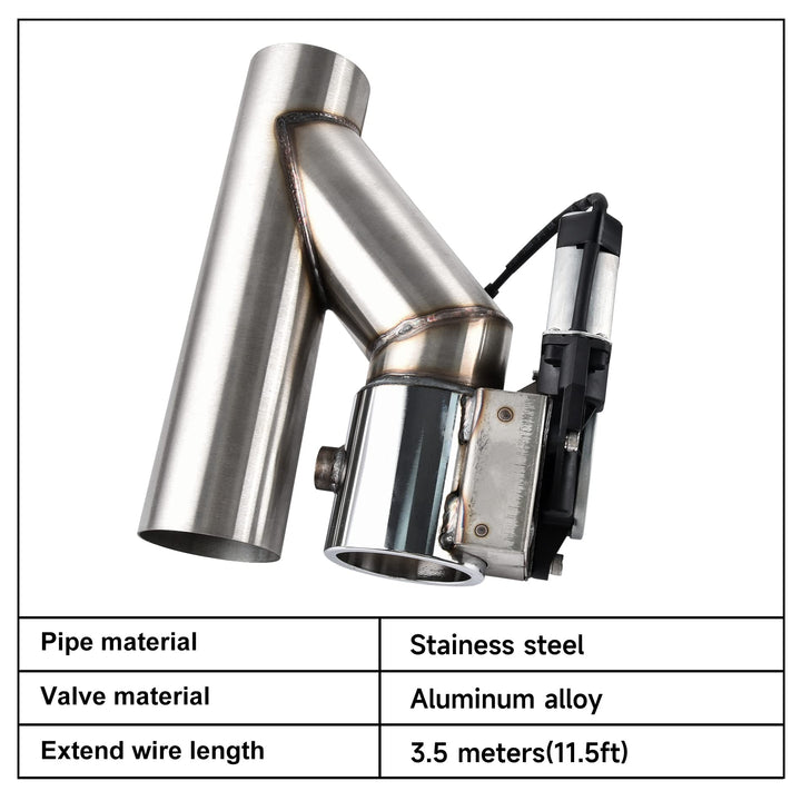 EVIL ENERGY Electric Exhaust Cutout Valve Catback Single Y Pipe with One Controller Remote Kit（2.5/3.0 Inch） - EVILENERGY