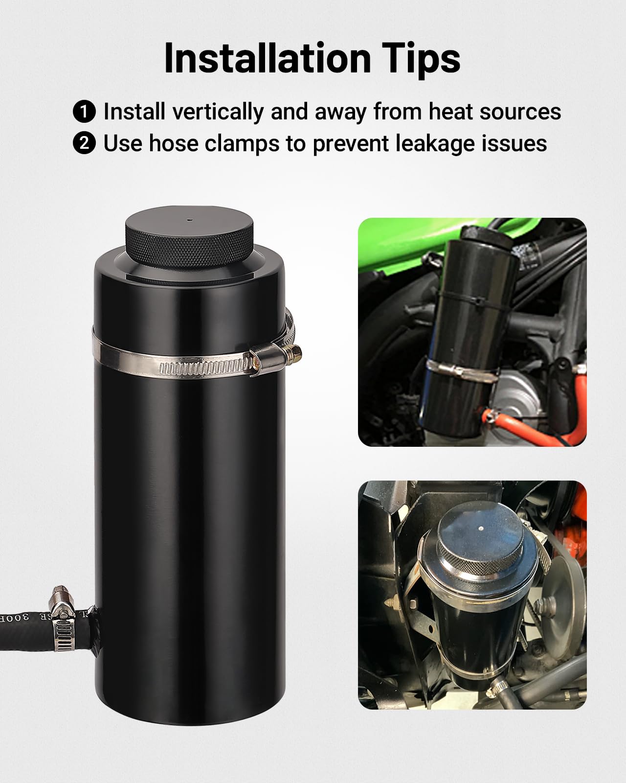 EVIL ENERGY Universal Coolant Overflow Combo | 800mL Bottle & 2L Tank Dual Capacity Set | Aluminum Coolant Reservoir Expansion Tank for Performance Upgrade