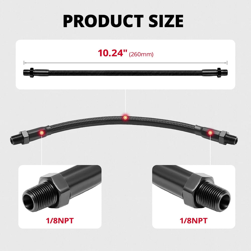 EVIL ENERGY LS Coolant Steam Port Crossover Kit for GM LS LS1 LSX LM7 LQ4 LS6 LQ9 Engines, Throttle Body Bypass Hose Kit with Black Cotton Braided Hose