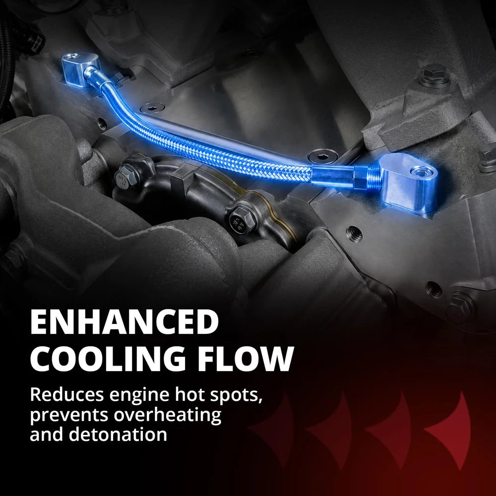 EVIL ENERGY LS Coolant Steam Port Crossover Kit for GM LS LS1 LSX LM7 LQ4 LS6 LQ9 Engines, Throttle Body Bypass Hose Kit with Steel Braided Hose & Tape