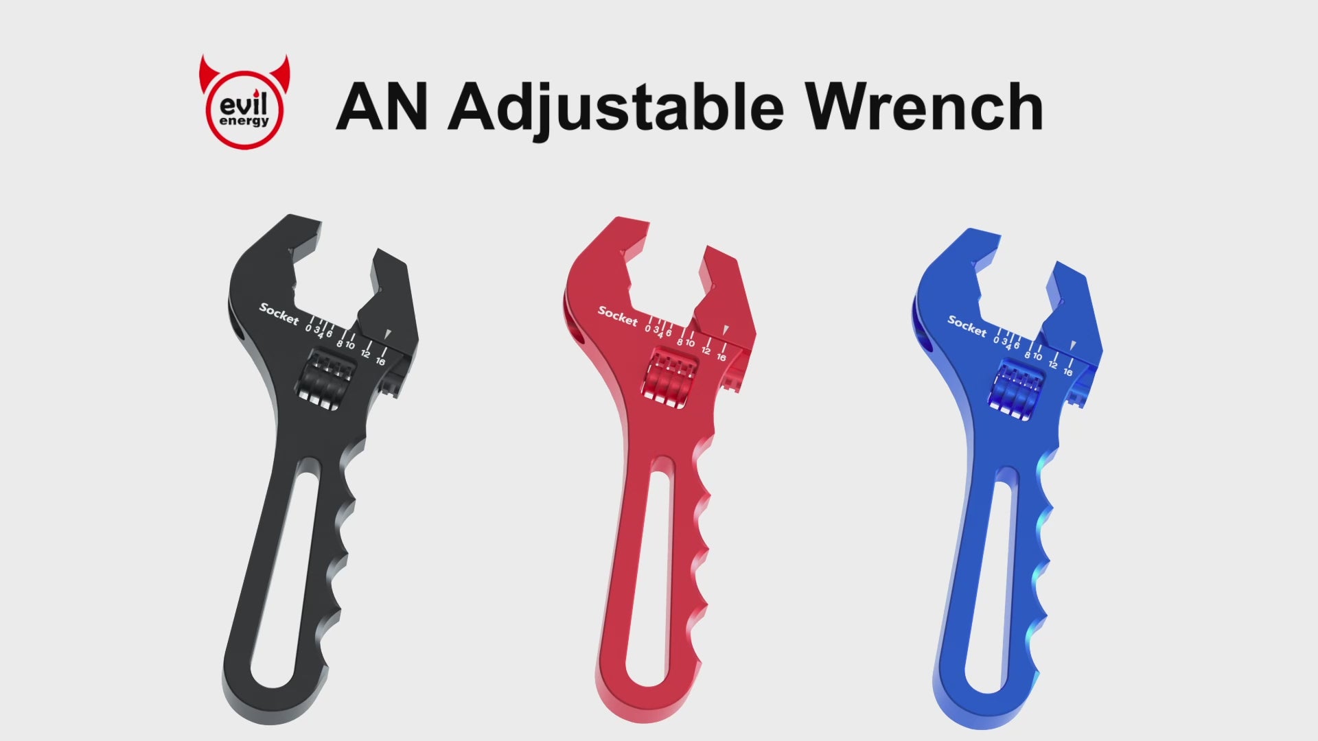 EVIL ENERGY Hose Fitting Adjustable Wrench  3AN-16AN Spanner Lightweight Aluminum
