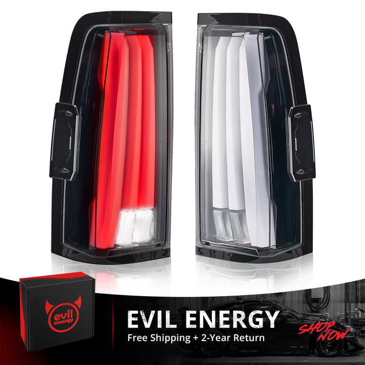 EVIL ENERGY LED Tail Lights Assembly Fit for Chevy Silverado 2003-2007 1500 2500 3500HD, IP67 Waterproof LED Tail Lights Rear Tail Lights Pair White - EVILENERGY